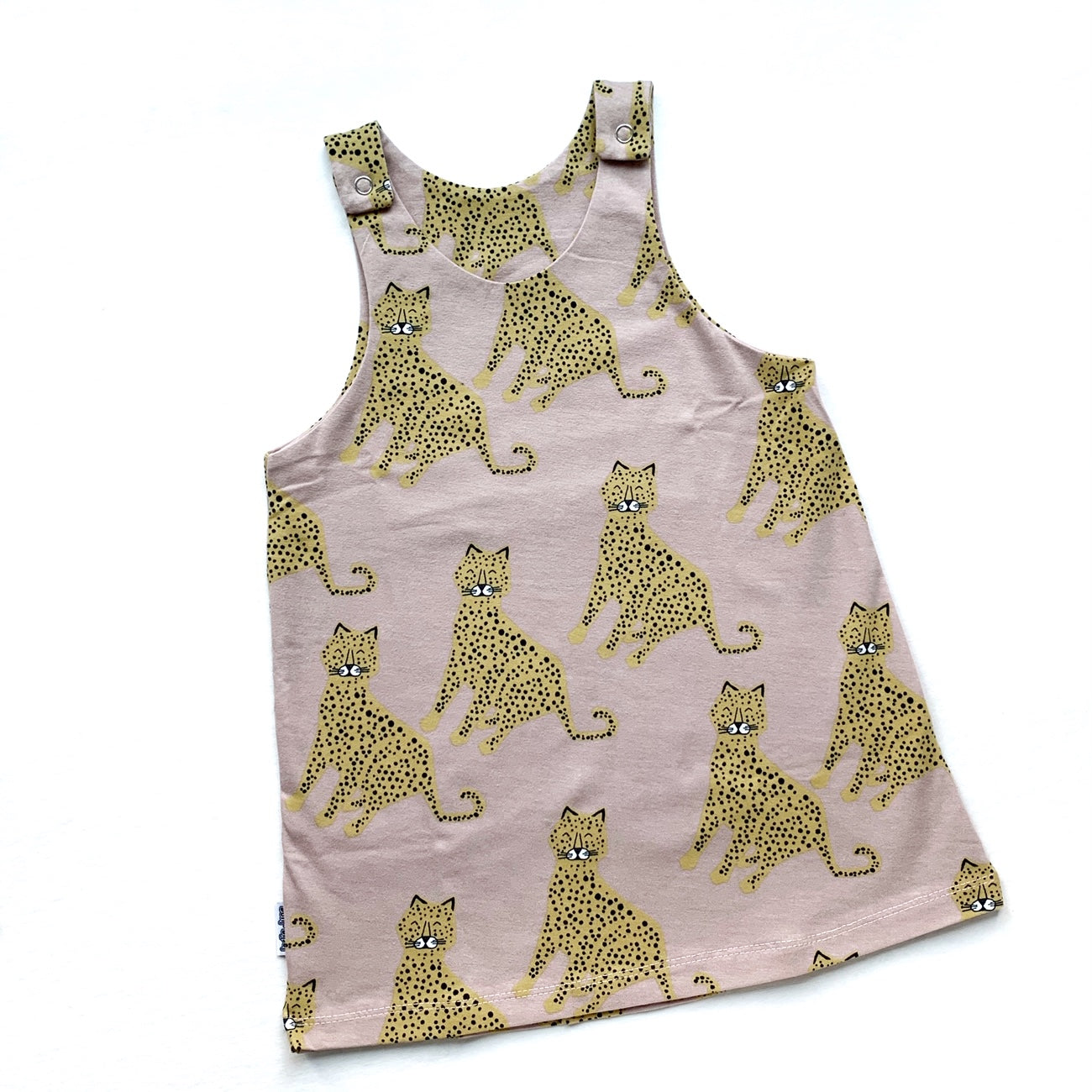 Rose Leopard Pinafore Dress