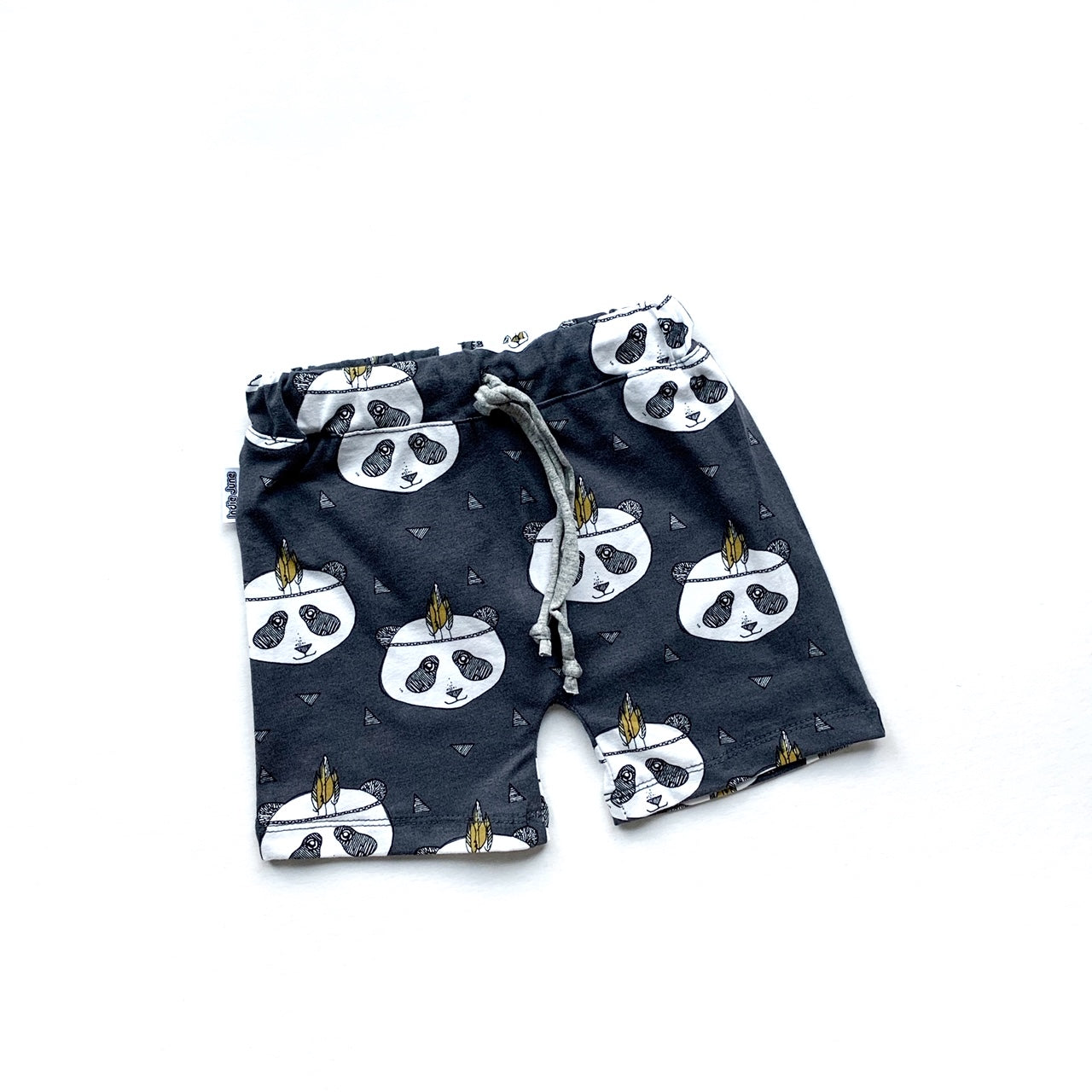 Grey Panda Drawstring Shorts