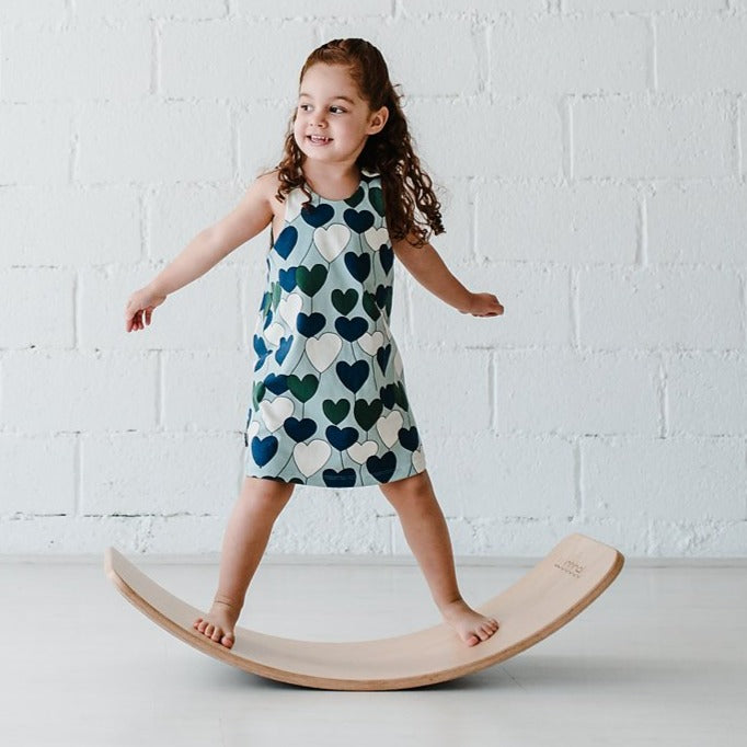 Mint Hearts Pinafore Dress