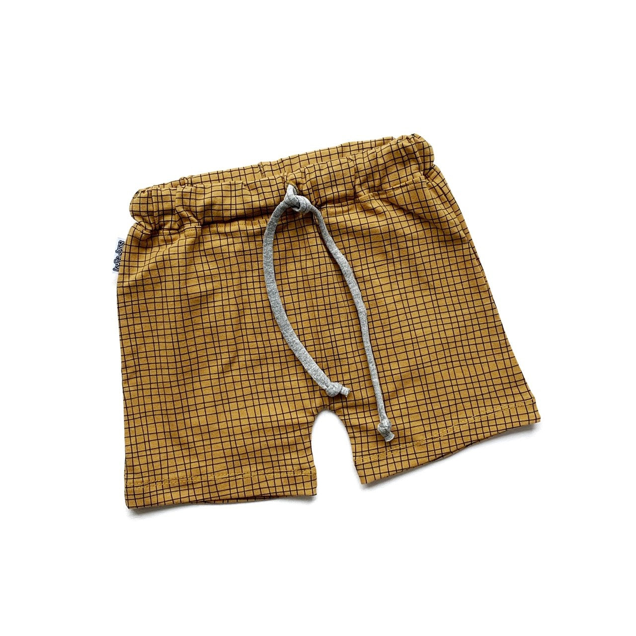 Ochre Grid Drawstring Shorts