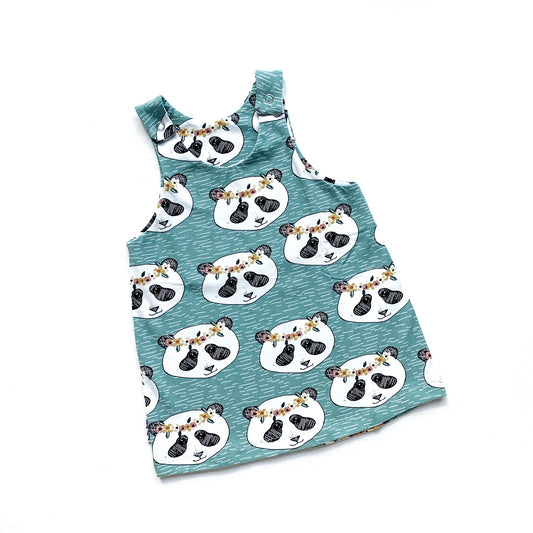 Aqua Panda Pinafore Dress